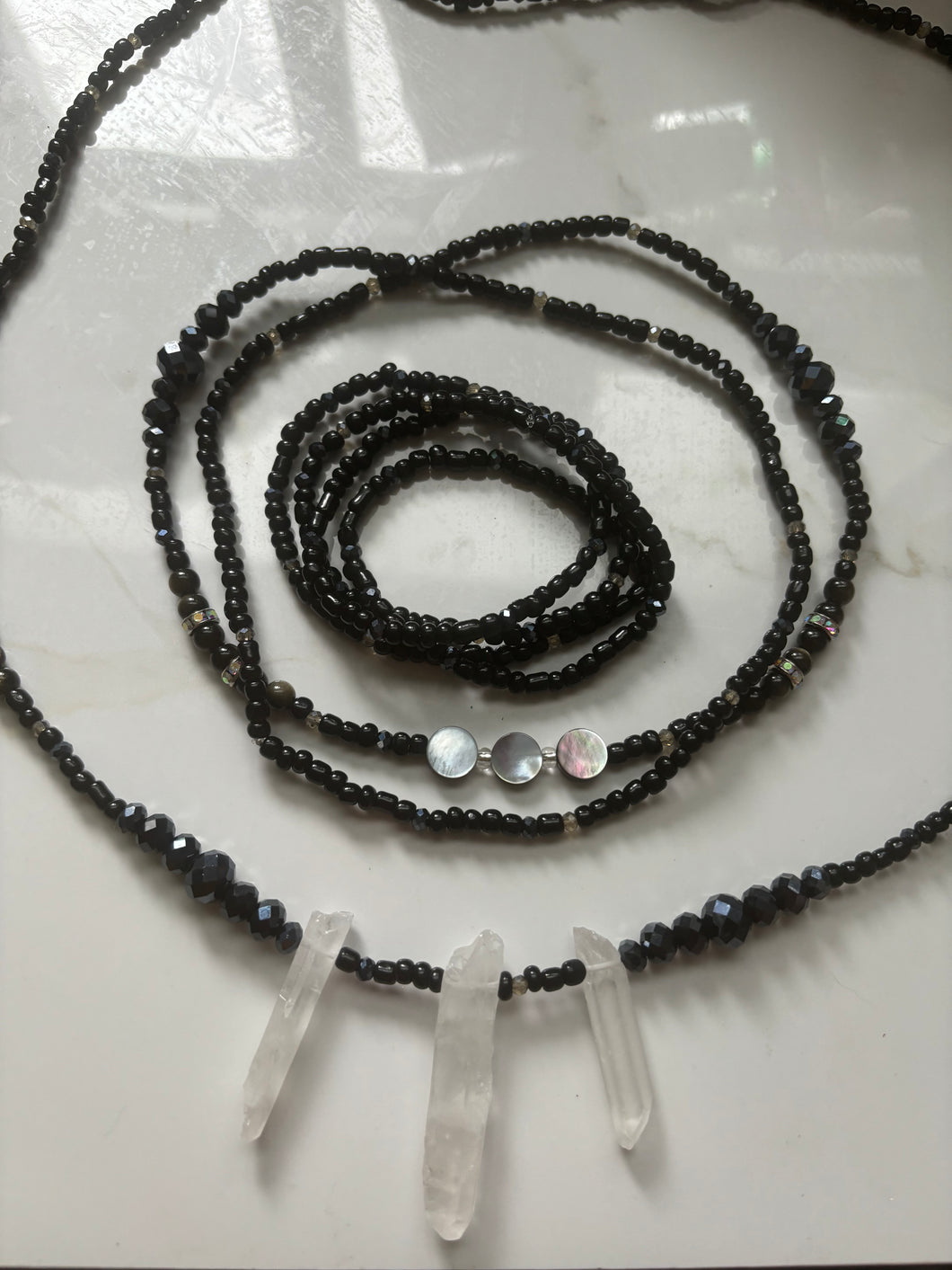 “Black Opulence” Waist Crystal Set
